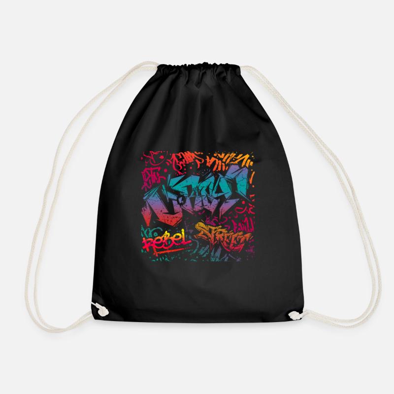 Graffiti Art - Drawstring Bag - black