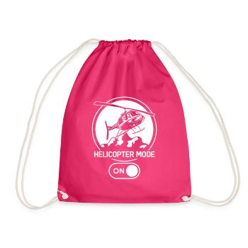 Helicopter Mode On Helicopter Pilot Flight Mode - Drawstring Bag - fuchsia - Front