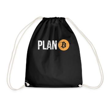 Plan B | Bitcoin BTC Crypto Blockchain - Drawstring Bag - black - Front