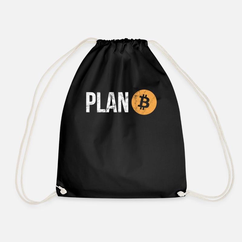 Plan B | Bitcoin BTC Crypto Blockchain - Drawstring Bag - black