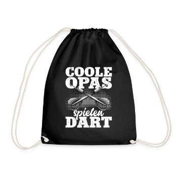 Darts Dart Opa Geschenk Dartspieler Dartboard - Turnbeutel - Schwarz - Vorne