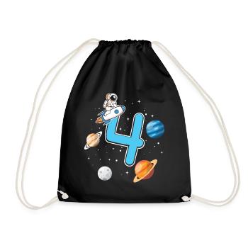 Anniversaire 4 ans missile astronaute 4 ans - Sac de sport léger - noir - Devant