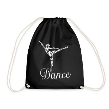 Ballet Silhouette Ballerina Girl Ballet Dance - Drawstring Bag - black - Front