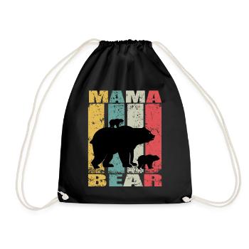Mama Bear Baby Bear Family Mother Bear Mama bear - Drawstring Bag - black - Front