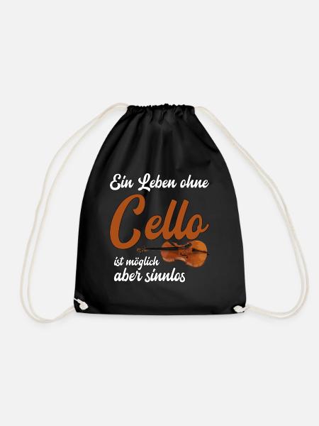 Ein Leben ohne Cello - Cellist lustiger Spruch - Turnbeutel - Schwarz