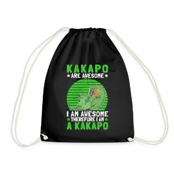 Ich bin ein Kakapo Vogel Neuseeland Papagei - Turnbeutel - Schwarz - Vorne