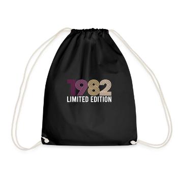 Vintage Limited Edition 1982 Birthday Birth Year - Drawstring Bag - black - Front