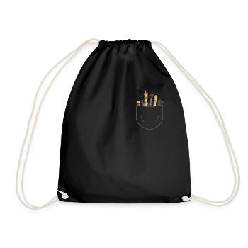 Chess Figures in Breast Pocket - Chess Player - Drawstring Bag - black - Front