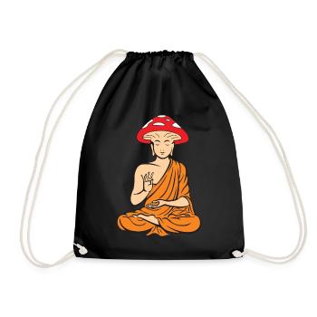 Mushroom Buddha Zen Yoga Méditation Fungi - Sac de sport léger - noir - Devant
