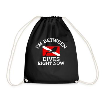 Scuba Diving Diver Down Dive Flag - Drawstring Bag - black - Front