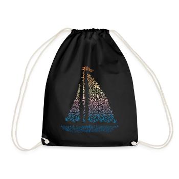 Voilier goélands voile rétro marins cadeau - Sac de sport léger - noir - Devant