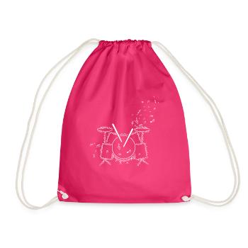 Batterie Partitions Partitions Notes musicales Batteur - Sac de sport léger - fuchsia - Devant
