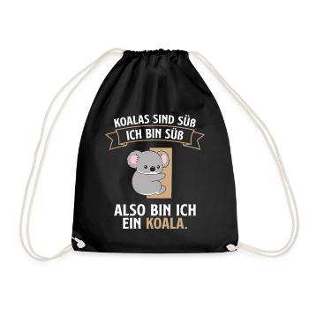 Süßer Koala Ich bin ein Koala - Turnbeutel - Schwarz - Vorne