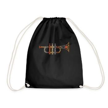 Musique de trompette vintage Musique de soufflage - Sac de sport léger - noir - Devant