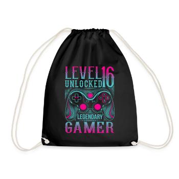 16ème anniversaire Niveau 16 Gamer Gamer Jeux de jeu - Sac de sport léger - noir - Devant