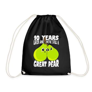 Married couple 10 years Married Gift - Drawstring Bag - black - Front