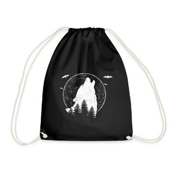 Wolf Tshirt Leader Leader Rudel Leitwolf Chef - Drawstring Bag - black - Front