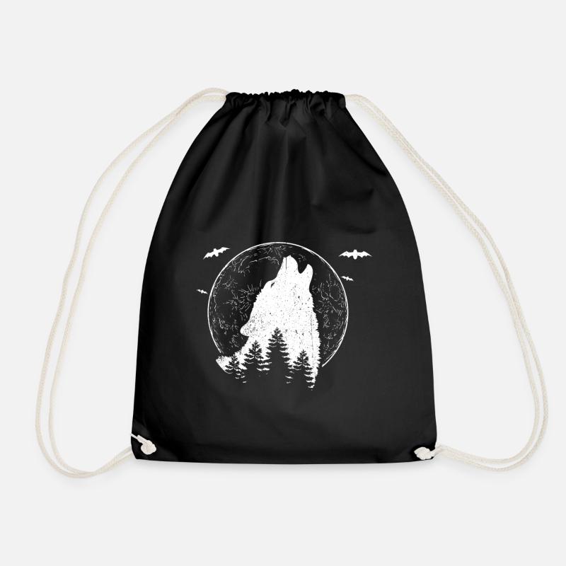 Wolf Tshirt Anführer Führer Rudel Leitwolf Chef - Turnbeutel - Schwarz