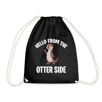 Sweet Otter Animal Saying Sea Otter Wild Animal - Drawstring Bag - black - Front