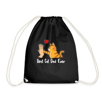 Best Cat Dad Ever - Drawstring Bag - black - Front
