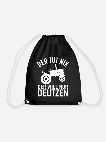 Traktor Bauer - Der Tut Nix Der Will Nur Deutzen - Turnbeutel - Schwarz