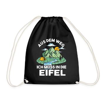 Aus dem Weg ich muss in die Eifel - Turnbeutel - Schwarz - Vorne
