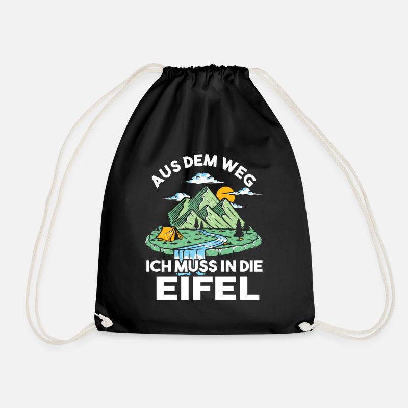 Aus dem Weg ich muss in die Eifel - Turnbeutel - Schwarz