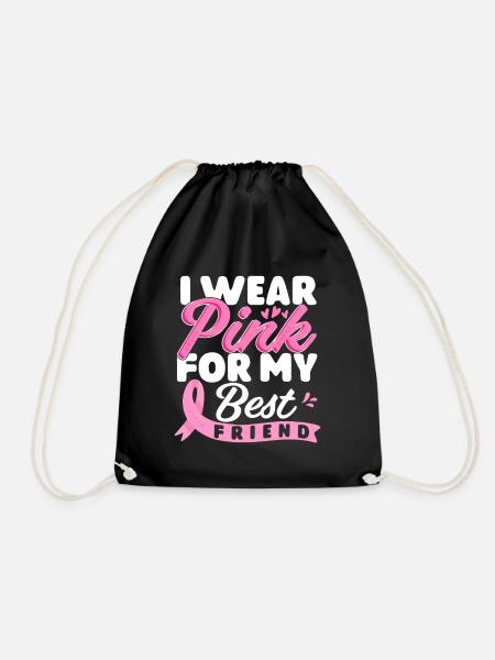 Ich trage Pink für meine beste Freundin Brustkrebs - Turnbeutel - Schwarz