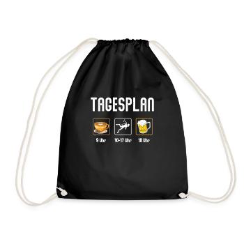 Tauchen Tagesplan - Turnbeutel - Schwarz - Vorne