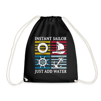 Sailing Sailboat Instant Sailor - Drawstring Bag - black - Front
