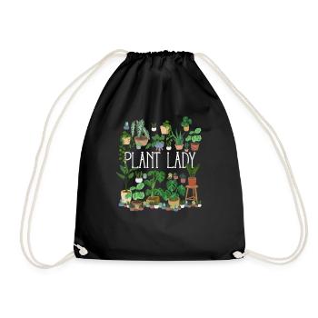 Plant Lady - Drawstring Bag - black - Front