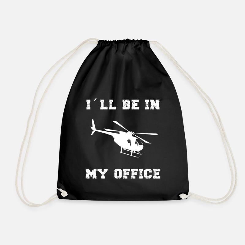 I ́ll be in my Office Helicopter Pilot - Drawstring Bag - black