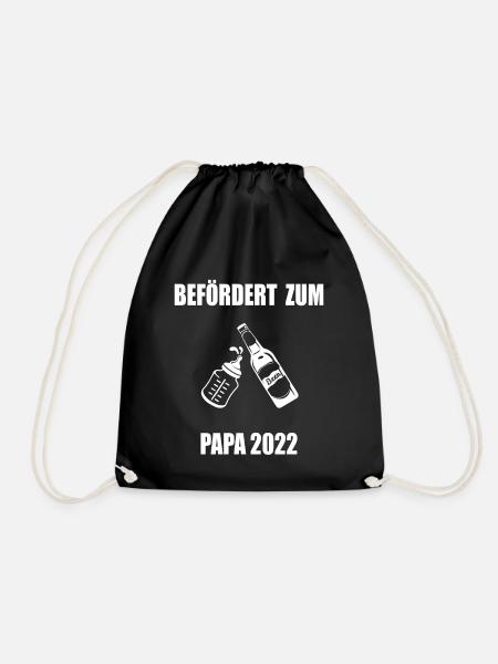 Befördert zum Papa 2022 Schwangerschaft - Turnbeutel - Schwarz