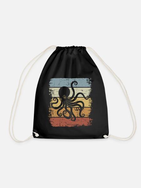 Oktopus Kraken Tentakel Tintenfisch Meer Kreatur - Turnbeutel - Schwarz