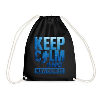 Scuba Diving Diver Keep Calm And - Drawstring Bag - black - Front