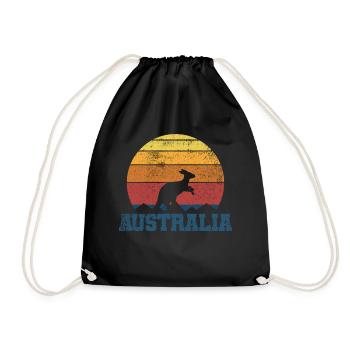 Australien Känguru - Turnbeutel - Schwarz - Vorne
