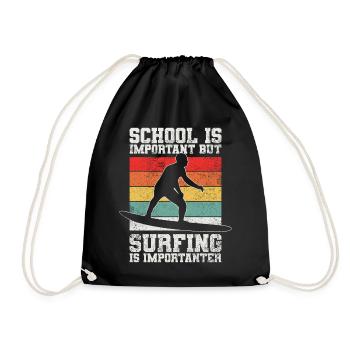 Surfen Surfer - Turnbeutel - Schwarz - Vorne