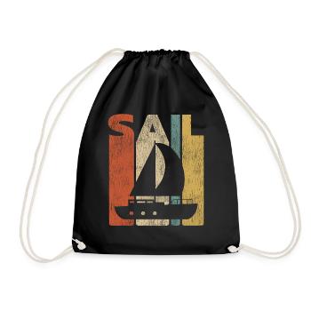 Sail Sailboat Vintage Retro - Sac de sport léger - noir - Devant