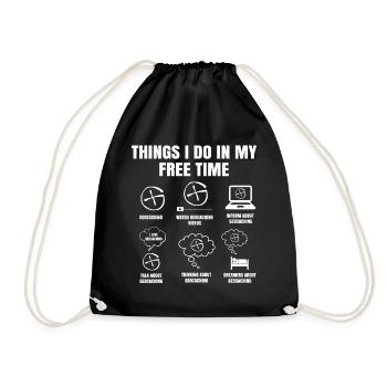 Things I Do In My Free Time Geocaching Navigation - Drawstring Bag - black - Front
