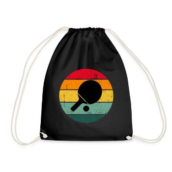 Vintage rétro ping-pong cadeau - Sac de sport léger - noir - Devant