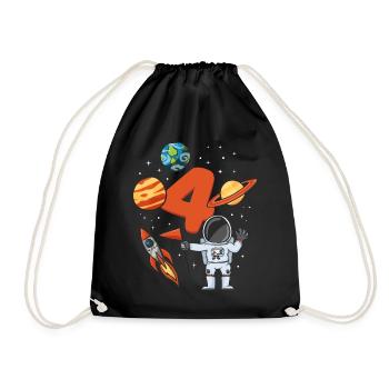 4 ans de missile astronaute 4e anniversaire - Sac de sport léger - noir - Devant