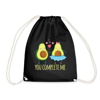 Avocado Couple Love Love Relationship - Drawstring Bag - black - Front