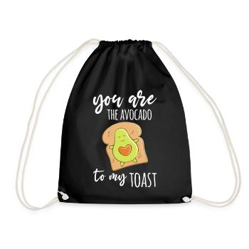 Avocado Toast Couple Love Romance - Drawstring Bag - black - Front