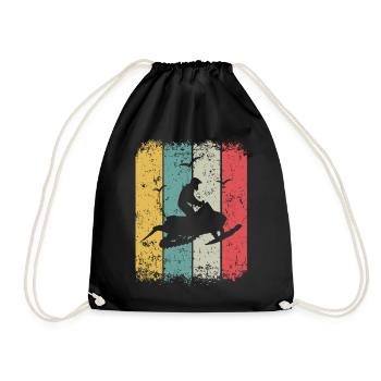 Snowmobile Retro Snowmobile Skidoo - Drawstring Bag - black - Front