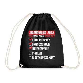 Jugendweihe 2022 Liste Check Geschenkideen - Turnbeutel - Schwarz - Vorne