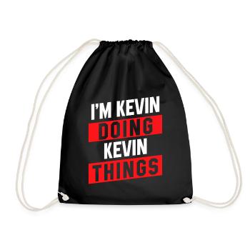 Je suis Kevin Doing Kevin Things - Drôle prénom - Sac de sport léger - noir - Devant
