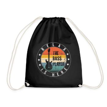 Détendez-vous Le bassiste est ici chemise, guitare - Sac de sport léger - noir - Devant