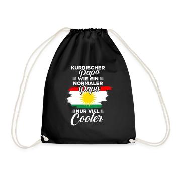 Kurdischer Papa Kurden Vater Vatertag Kurdistan - Turnbeutel - Schwarz - Vorne