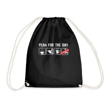 Skydiving Coffee Beer Vintage Plan - Turnbeutel - Schwarz - Vorne