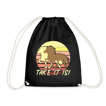 Isi Icelandic Horse Icelandic Iceland Horses - Drawstring Bag - black - Front